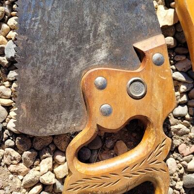 Lot 55: (2) Vintage Farmhouse Handsaws