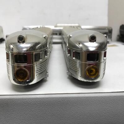 S scale American Flyer passenger consist. 4-8-4 UP steam locomotive and tender plus 8 cars