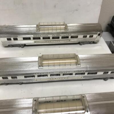 S scale American Flyer passenger consist. 4-8-4 UP steam locomotive and tender plus 8 cars