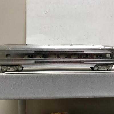 S scale American Flyer passenger consist. 4-8-4 UP steam locomotive and tender plus 8 cars