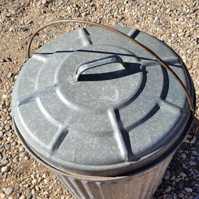 Lot 61: Vintage Farmhouse 15" x 17" Metal Storage Can w/ Lid