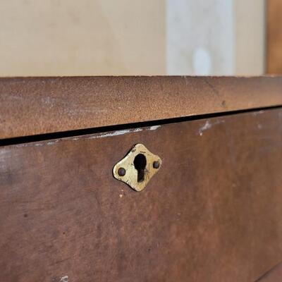 Lot 62: Vintage Hanging Display Shelf w/ Drawer