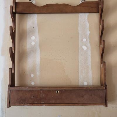 Lot 62: Vintage Hanging Display Shelf w/ Drawer