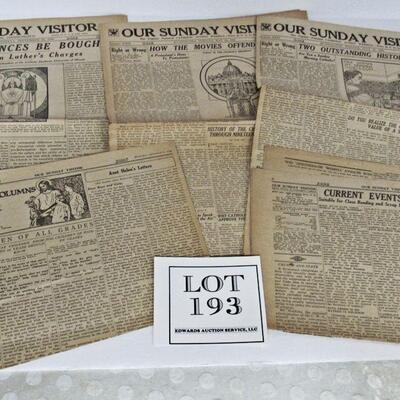 3 Vintage News Papers Our Sunday Visitor and 2 Partial Issues
