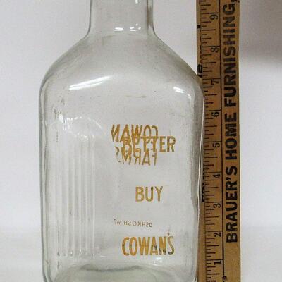 Vintage Cowan Farms Half Gallon Milk Bottle