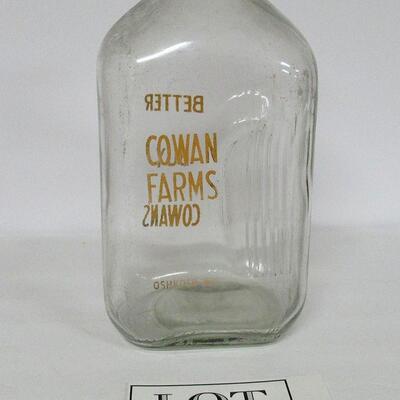 Vintage Cowan Farms Half Gallon Milk Bottle