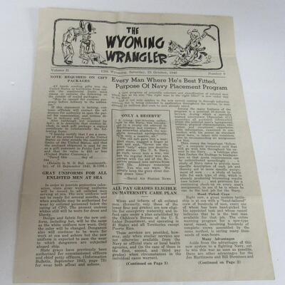 Wyoming Wrangler Papers, 9/25/43, 10/9/43, and 10/23/43, and Photo of Camp Livingston, LA
