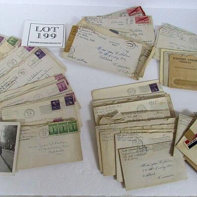 Large Lot of Vintage WWII Letters, Few Photos, Paper Ephemera