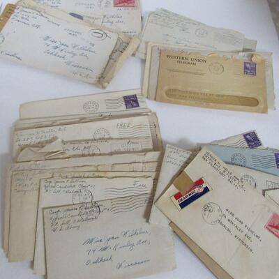 Large Lot of Vintage WWII Letters, Few Photos, Paper Ephemera