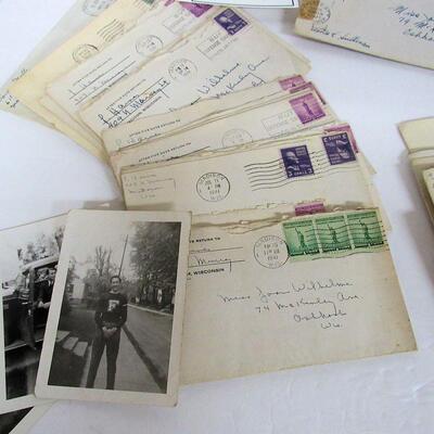 Large Lot of Vintage WWII Letters, Few Photos, Paper Ephemera