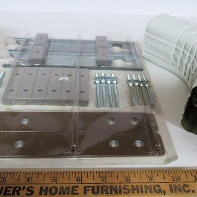 Hardware Set and Curved Downspout Piece, Unused