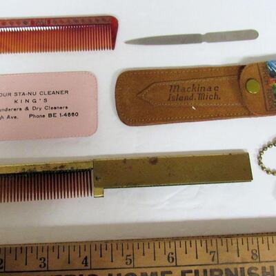 Lot of Vintage Grooming Items and New York World's Fair Key Chain