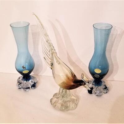 Lot #295  Three Pieces MidCentury Glass