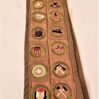 Lot #296  Vintage Boy Scout Badge Sash with Pins