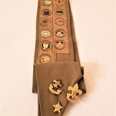 Lot #296  Vintage Boy Scout Badge Sash with Pins