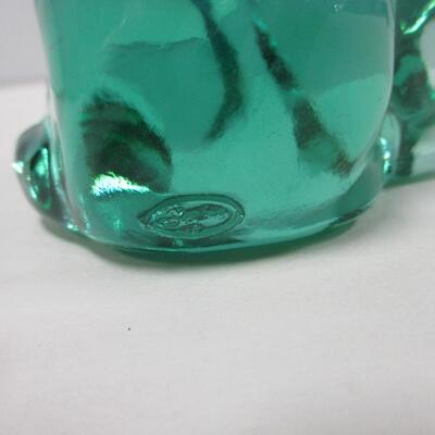 Fenton Art Glass Iridescent Green Sitting Cat