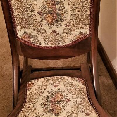 Lot #299  Upholstered, Fold Up Rocker