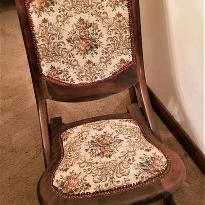 Lot #299  Upholstered, Fold Up Rocker
