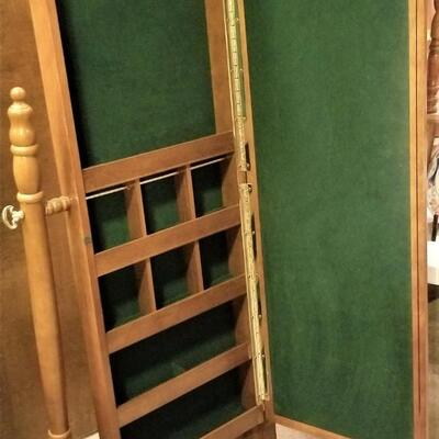 Lot #304  Contemporary Cheval Mirror/Jewelry Armoire Combo