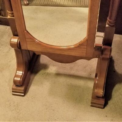 Lot #304  Contemporary Cheval Mirror/Jewelry Armoire Combo