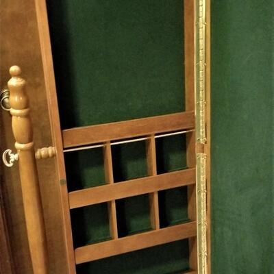 Lot #304  Contemporary Cheval Mirror/Jewelry Armoire Combo