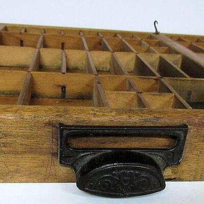 Large Vintage Wood Printers Tray With Handle About 20