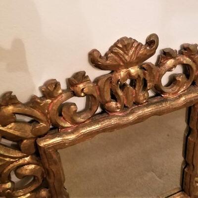 Lot #307  Large Heavy Wooden Mirror - highly decorative