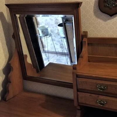 Lot #308  Vintage Child's Dresser with Beveled Mirror