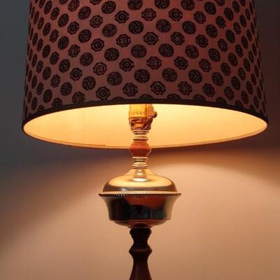 Lot 323: Wooden Frame Mirror & MCM Lamp