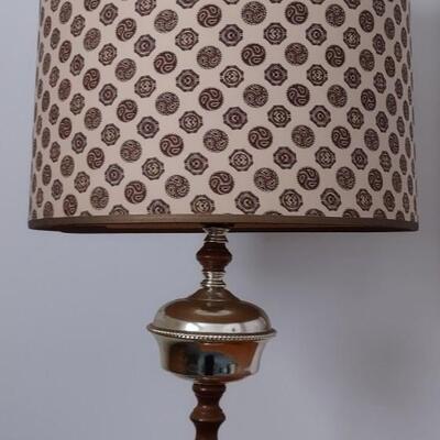 Lot 323: Wooden Frame Mirror & MCM Lamp