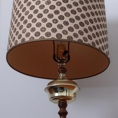 Lot 323: Wooden Frame Mirror & MCM Lamp
