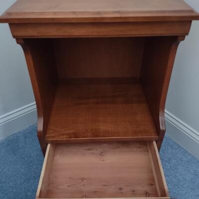 Lot 328: Full Size Bed Frame With Matching Night Stand