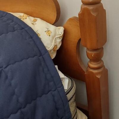 Lot 328: Full Size Bed Frame With Matching Night Stand
