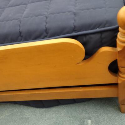 Lot 328: Full Size Bed Frame With Matching Night Stand