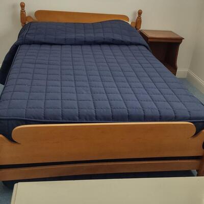 Lot 328: Full Size Bed Frame With Matching Night Stand