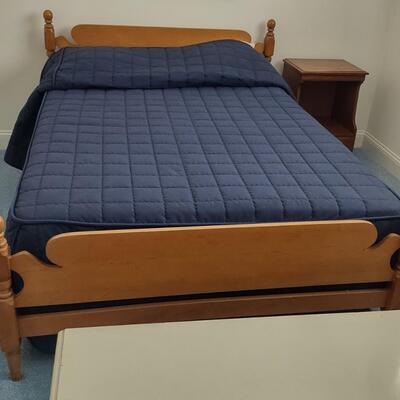 Lot 328: Full Size Bed Frame With Matching Night Stand