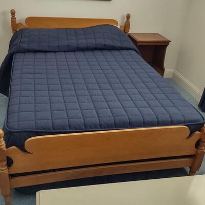 Lot 328: Full Size Bed Frame With Matching Night Stand