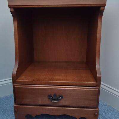 Lot 328: Full Size Bed Frame With Matching Night Stand
