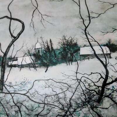 Lot 329: Vintage Winter Scene Wall Art