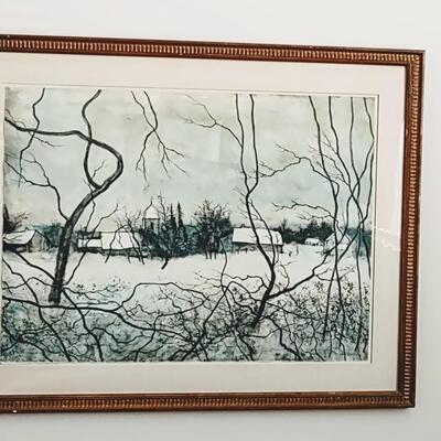 Lot 329: Vintage Winter Scene Wall Art