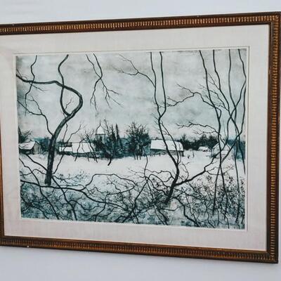 Lot 329: Vintage Winter Scene Wall Art