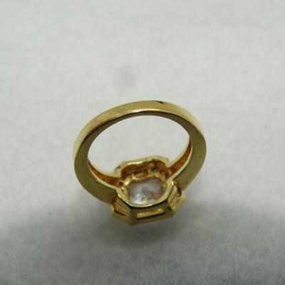 Brilliant Gold Tone CZ Ring