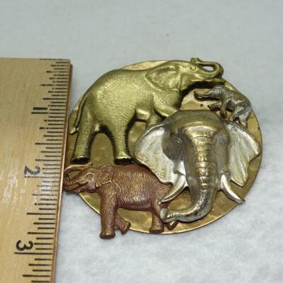 Elephant Stampede Statement Pin