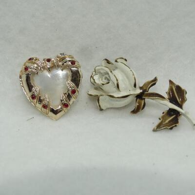 Sweet Rose & Heart Pins