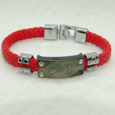 Red Braided Stainless Scorpio Bracelet