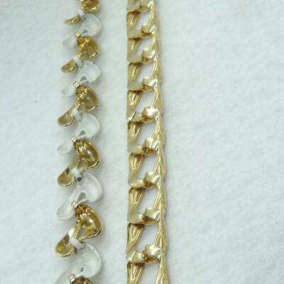 2 Gold Tone Link Bracelets