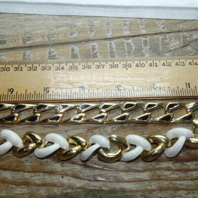 2 Gold Tone Link Bracelets