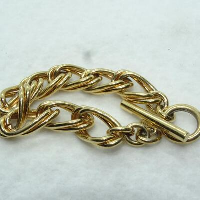 Gold Tone Chunky Rope Chain Bracelet