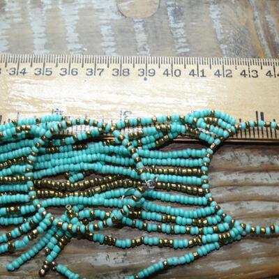 Turquoise Cool Seed Beads Dangle Earrings