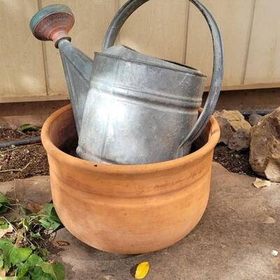 Lot 77: Vintage Water Can and Flower Planter